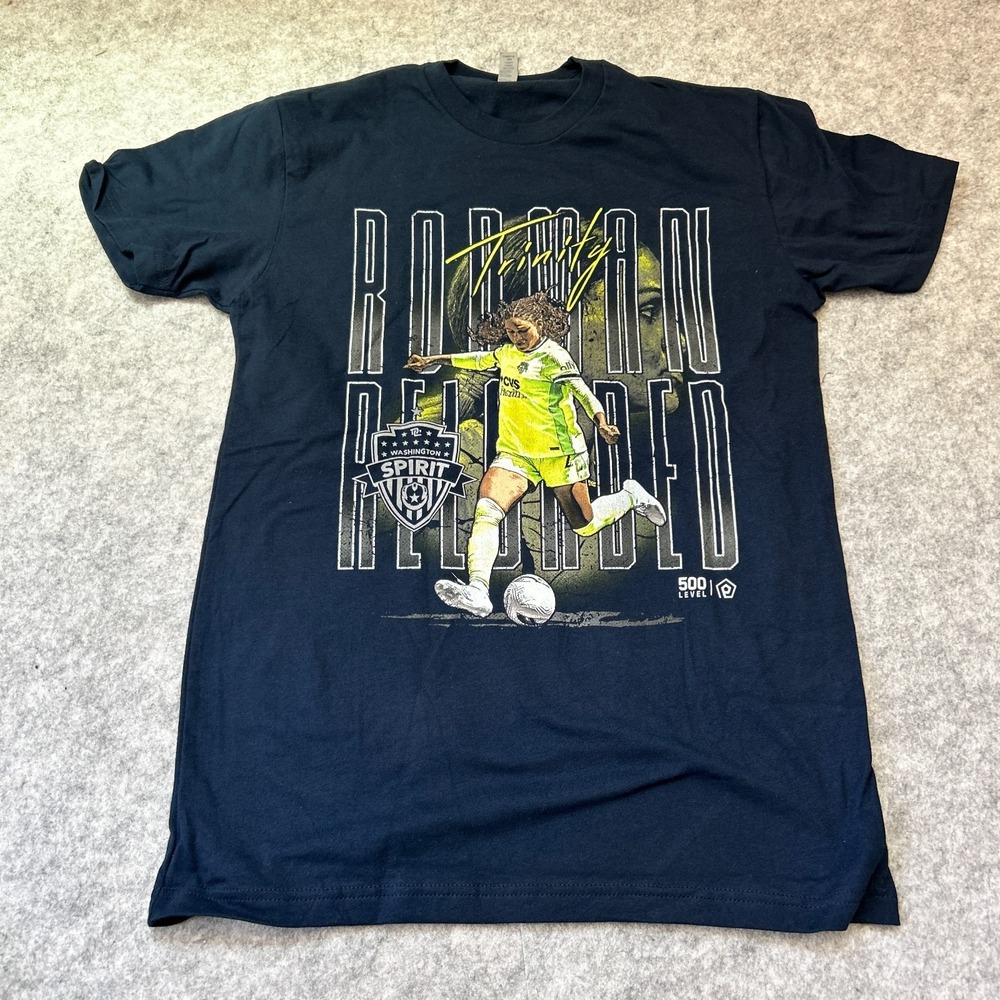 Trinity Rodman Graphic Logo Short Sleeve T-Shirt Black Sz Small NWT 500 Level